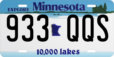 MN license plate 933QQS