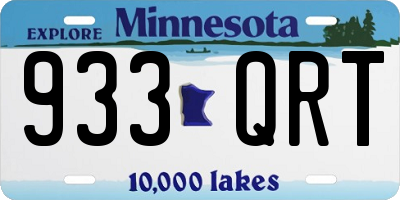 MN license plate 933QRT