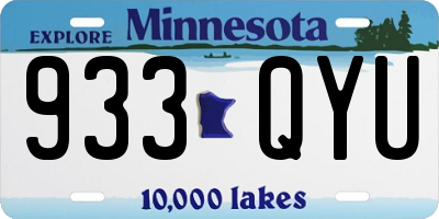 MN license plate 933QYU
