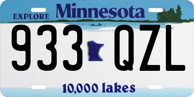 MN license plate 933QZL