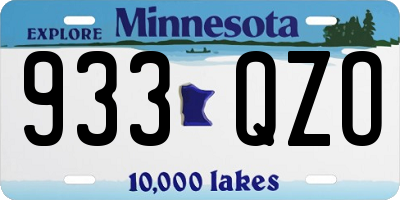 MN license plate 933QZO
