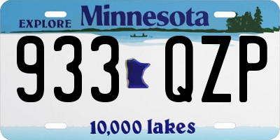 MN license plate 933QZP