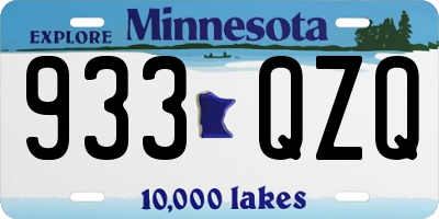 MN license plate 933QZQ