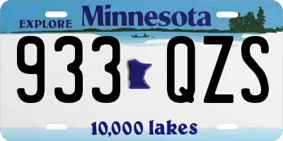MN license plate 933QZS