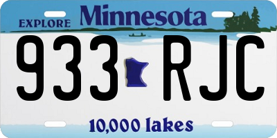 MN license plate 933RJC