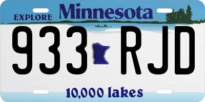 MN license plate 933RJD