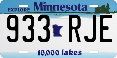 MN license plate 933RJE