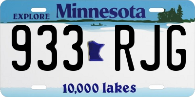 MN license plate 933RJG