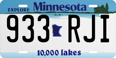 MN license plate 933RJI