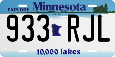 MN license plate 933RJL
