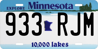 MN license plate 933RJM