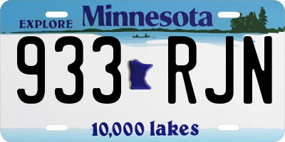 MN license plate 933RJN