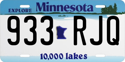 MN license plate 933RJQ