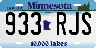 MN license plate 933RJS