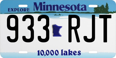 MN license plate 933RJT