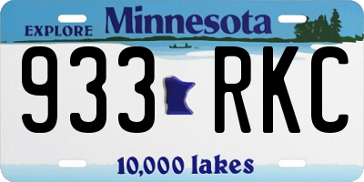 MN license plate 933RKC