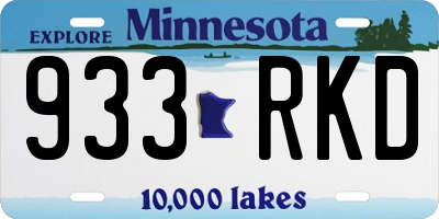 MN license plate 933RKD