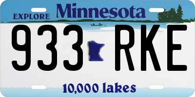 MN license plate 933RKE