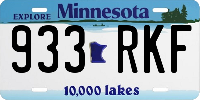 MN license plate 933RKF