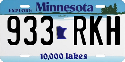 MN license plate 933RKH