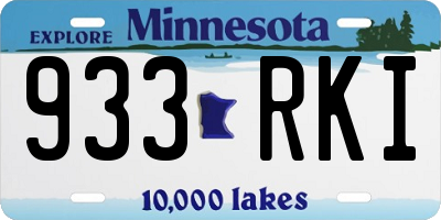 MN license plate 933RKI
