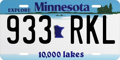 MN license plate 933RKL