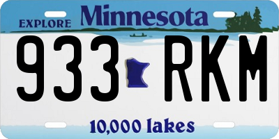 MN license plate 933RKM