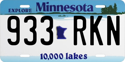 MN license plate 933RKN