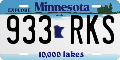 MN license plate 933RKS