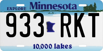MN license plate 933RKT