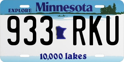 MN license plate 933RKU