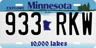 MN license plate 933RKW