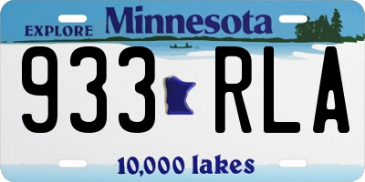 MN license plate 933RLA