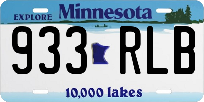 MN license plate 933RLB
