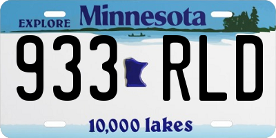 MN license plate 933RLD