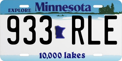 MN license plate 933RLE