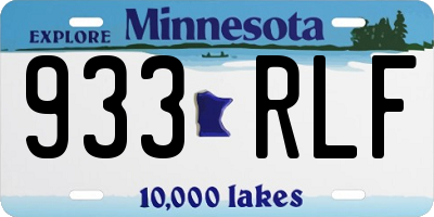 MN license plate 933RLF