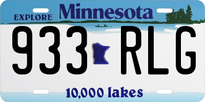MN license plate 933RLG