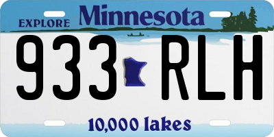 MN license plate 933RLH