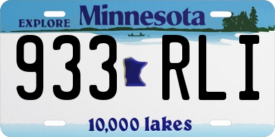MN license plate 933RLI