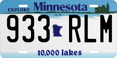 MN license plate 933RLM