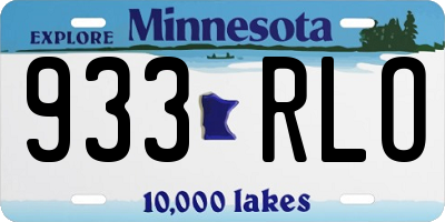 MN license plate 933RLO