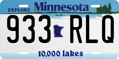 MN license plate 933RLQ