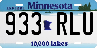 MN license plate 933RLU
