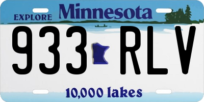 MN license plate 933RLV