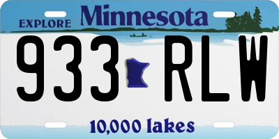 MN license plate 933RLW
