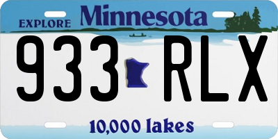MN license plate 933RLX