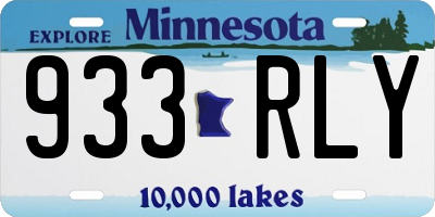 MN license plate 933RLY