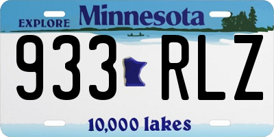 MN license plate 933RLZ