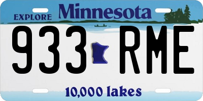 MN license plate 933RME